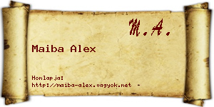 Maiba Alex névjegykártya
